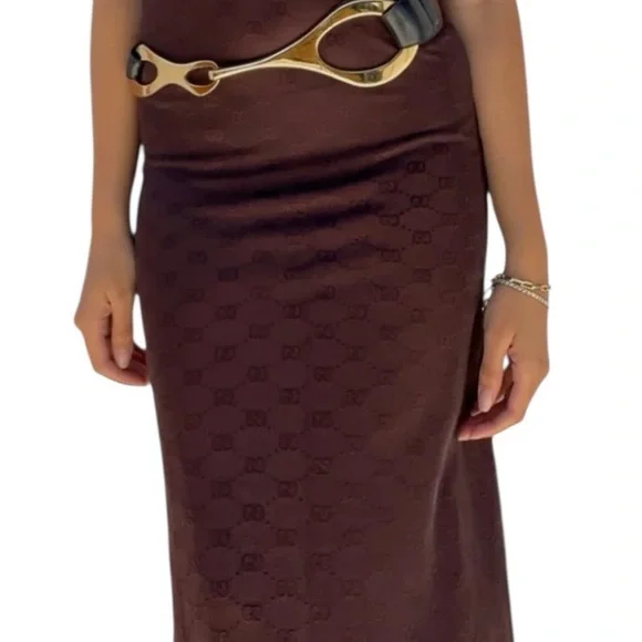 Gucci Tom Ford 1998 Monogram Maxi Dress - Picture 5 of 7